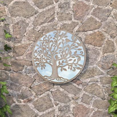 Oglindă grădină,rotund, nisipiu, 40x2,5 cm, fier, uz exterior GartenMobel Dekor