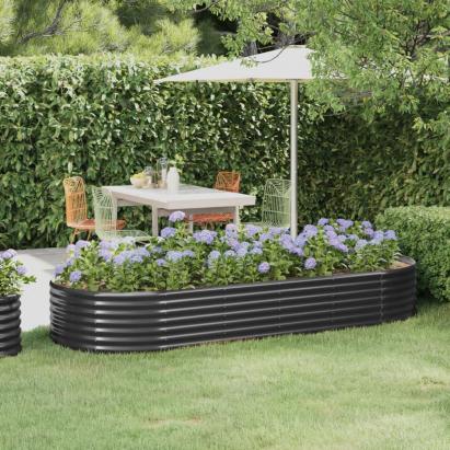Strat înălțat grădină 249x100x36 cm oțel vopsit electrostatic GartenMobel Dekor