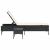 Șezlong cu masă și pernă, negru, poliratan GartenMobel Dekor