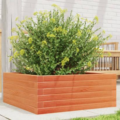 Jardinieră grădină, maro ceruit, 60x60x23 cm, lemn masiv pin GartenMobel Dekor