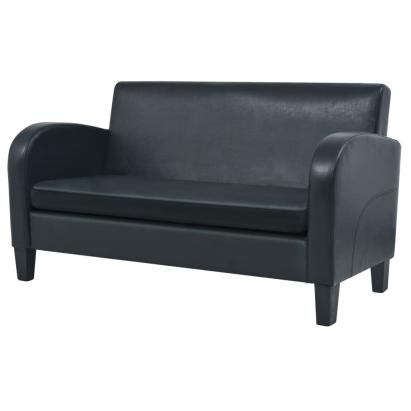Canapea cu 2 locuri Piele artificială Negru GartenMobel Dekor