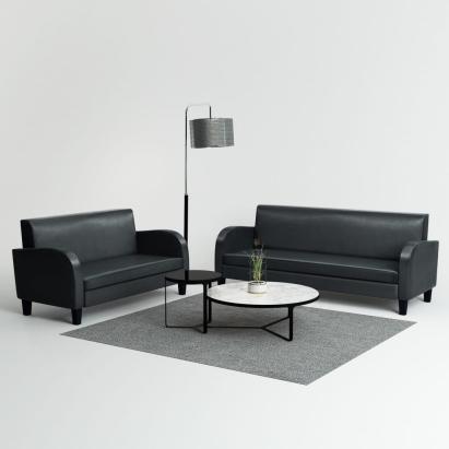 Set canapea 2 buc. Piele artificială Negru GartenMobel Dekor