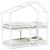 Pat supraetajat cu acoperiș, alb, 80x200 cm, lemn masiv de pin GartenMobel Dekor