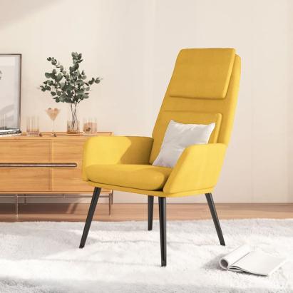 Scaun de relaxare, galben muștar, material textil GartenMobel Dekor