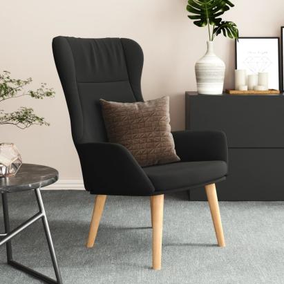 Scaun de relaxare, negru, material textil GartenMobel Dekor