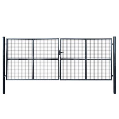 Poartă din plasă grădină, oțel galvanizat, 400 x 150 cm, gri  GartenMobel Dekor