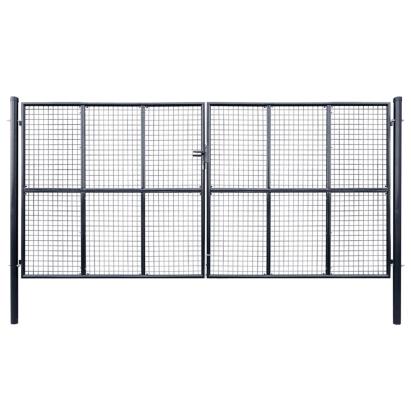 Poartă din plasă grădină, oțel galvanizat, 400 x 175 cm, gri GartenMobel Dekor