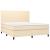 Pat box spring cu saltea, crem, 160x200 cm, material textil GartenMobel Dekor