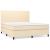 Pat box spring cu saltea, crem, 160x200 cm, material textil GartenMobel Dekor