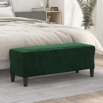 Bancă, verde închis, 100x35x41 cm, catifea GartenMobel Dekor