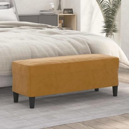 Bancă, maro, 100x35x41 cm, catifea GartenMobel Dekor