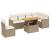 Set canapele de grădină, 7 piese, cu perne, bej, poliratan GartenMobel Dekor