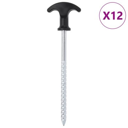Țăruși de cort, 12 buc., 17 cm, Ø7 mm, oțel galvanizat GartenMobel Dekor