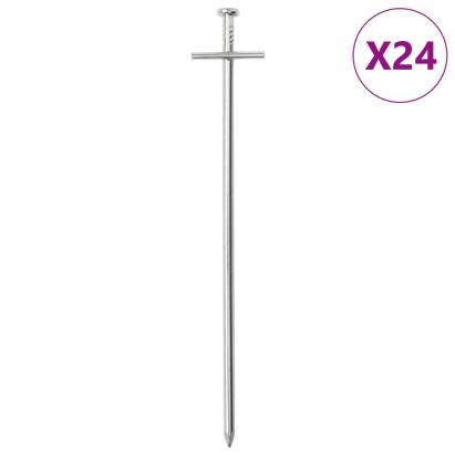 Țăruși de cort, 24 buc., 23 cm, Ø6 mm, oțel galvanizat GartenMobel Dekor