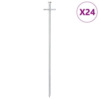 Țăruși de cort, 24 buc., 29,5 cm, Ø6 mm, oțel galvanizat GartenMobel Dekor