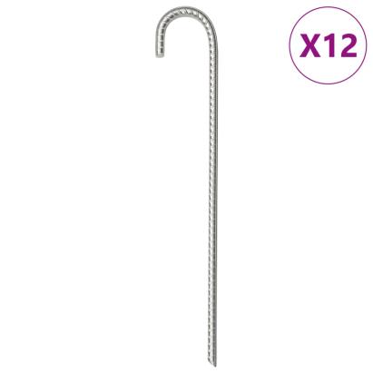 Țăruși de cort, 12 buc., 37 cm, Ø10 mm, oțel galvanizat GartenMobel Dekor