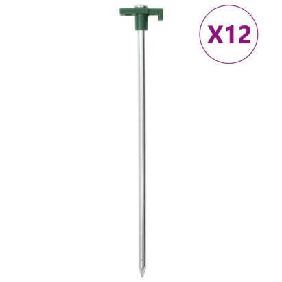 Țăruși de cort, 12 buc., 25 cm, 7 mm, oțel galvanizat și PP GartenMobel Dekor