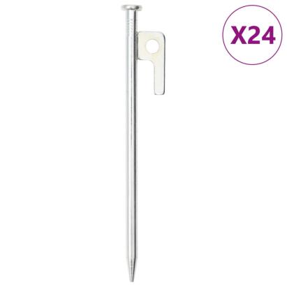 Țăruși de cort, 24 buc., 20 cm, 9 mm, oțel galvanizat GartenMobel Dekor