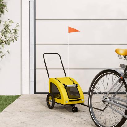 Remorcă de bicicletă animale companie galben textil oxford/fier GartenMobel Dekor