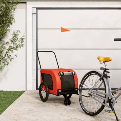 Remorcă bicicletă animale companie portocaliu/negru oxford/fier GartenMobel Dekor