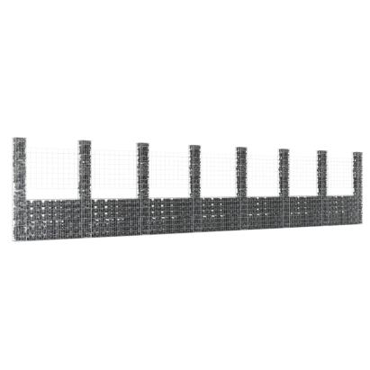 Coș gabion în formă de U cu 8 stâlpi, 860x20x200 cm, fier GartenMobel Dekor