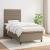 Pat box spring cu saltea, gri taupe, 90x190 cm, textil GartenMobel Dekor