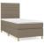 Pat box spring cu saltea, gri taupe, 90x190 cm, textil GartenMobel Dekor