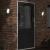 Lămpi exterioare de perete cu LED/senzor 2 buc. negru aluminiu GartenMobel Dekor