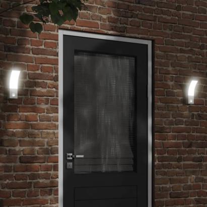 Lampă exterioară de perete cu LED/senzor, alb, aluminiu turnat GartenMobel Dekor
