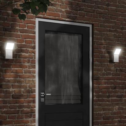 Lampă exterioară de perete cu LED, alb, aluminiu turnat GartenMobel Dekor