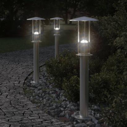 Lampă exterioară de podea, argintiu, 60 cm, oțel inoxidabil GartenMobel Dekor