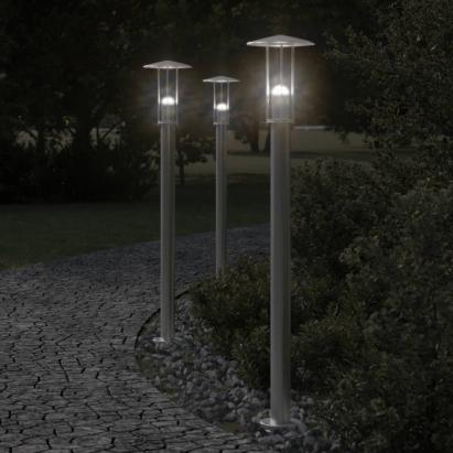 Lampă exterioară de podea, argintiu, 100 cm, oțel inoxidabil GartenMobel Dekor