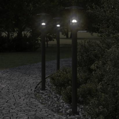 Lămpi de podea de exterior 3 buc. negru 100 cm oțel inoxidabil GartenMobel Dekor