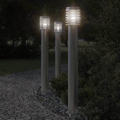 Lampă exterioară de podea, argintiu, 110 cm, oțel inoxidabil GartenMobel Dekor