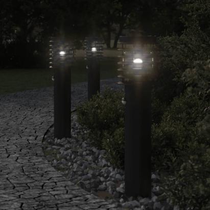 Lămpi exterioare de podea senzori 3 buc. negru 60 cm oțel inox GartenMobel Dekor