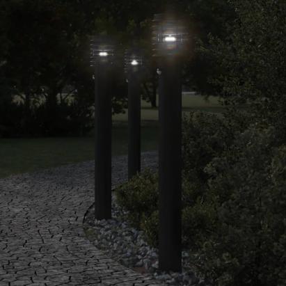 Lampă exterioară de podea cu senzor, negru, 110 cm, oțel inox GartenMobel Dekor