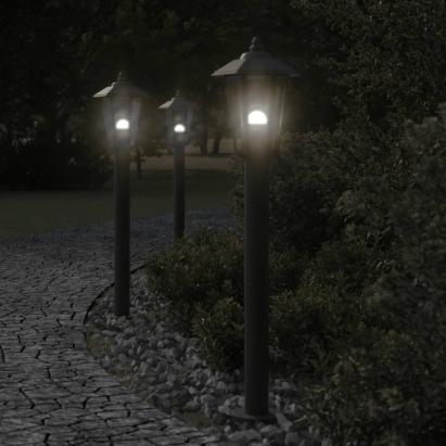 Lămpi de podea de exterior 3 buc. negru 80 cm oțel inoxidabil GartenMobel Dekor