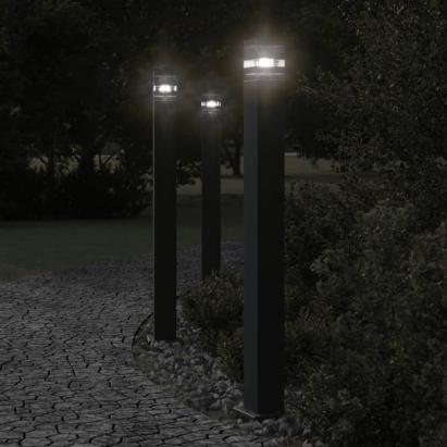 Lampă de podea de exterior, negru, 110 cm, aluminiu GartenMobel Dekor