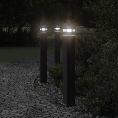 Lampă exterioară de podea cu priză, negru, 80 cm, aluminiu GartenMobel Dekor