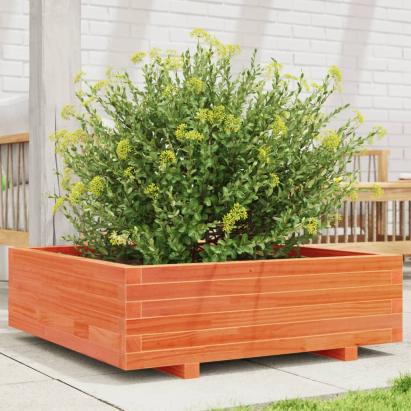 Jardinieră grădină, maro ceruit, 80x80x26,5 cm, lemn masiv pin GartenMobel Dekor