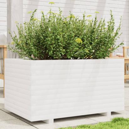 Jardinieră de grădină, alb, 90x60x49,5 cm, lemn masiv de pin GartenMobel Dekor