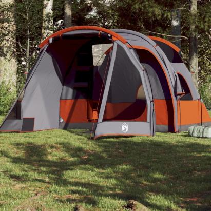 Cort de camping tunel pentru 4 persoane, gri, impermeabil GartenMobel Dekor