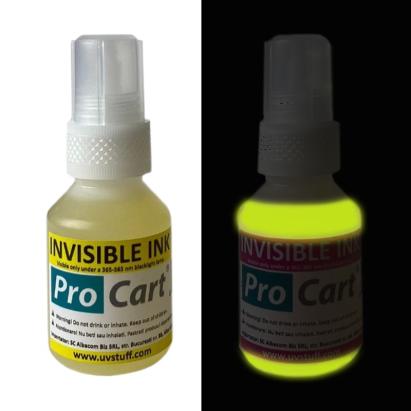 Cerneala uv invizibila yellow pentru securizare si marcaje, universala, flacon 50 ml MultiMark GlobalProd