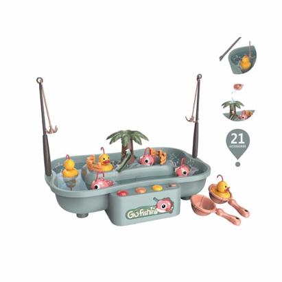Set de pescuit rotativ buba go fishing, 6 melodii, 21 accesorii, gri MultiMark GlobalProd