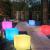 Taburet tip cub iluminat led, 40x40 cm, 16 culori, 4 moduri, control telecomanda MultiMark GlobalProd