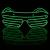Ochelari luminosi cu fir el wire, 3 moduri iluminare, accesoriu party si festival, invertor baterii culoare verde MultiMark GlobalProd