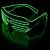 Ochelari luminosi cu fir el wire, 3 moduri iluminare, accesoriu party si festival, invertor baterii culoare verde MultiMark GlobalProd