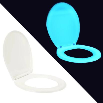 Capac de wc fosforescent, lumineaza turcoaz in intuneric, soft close MultiMark GlobalProd