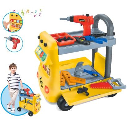 Banc de lucru pentru copii, forma autobuz, sunete, 38 accesorii multicolore MultiMark GlobalProd