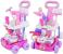 Set aspirator cu 11 accesorii curatenie pentru copii, sunete realiste, carucior roz MultiMark GlobalProd